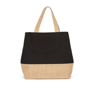 Kimood KI0235 - Sac shopping en toiles de coton & jute