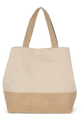 Kimood KI0235 - Cotton canvas & jute shopping bag
