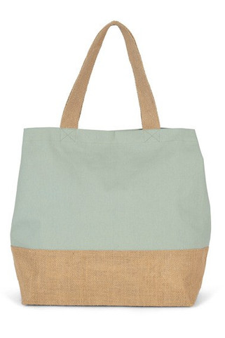 Kimood KI0235 - Cotton canvas & jute shopping bag