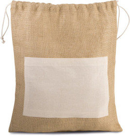 Kimood KI0239 - Sac en toile de jute avec cordelettes