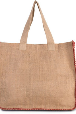 Kimood KI0248 - Sac en jute avec coutures contrastées