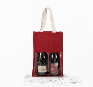 Kimood KI0268 - Sac porte bouteilles en jute