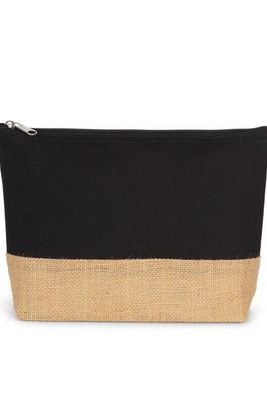 Kimood KI0276 - Eco-Friendly Canvas and Jute Zipper Pouch