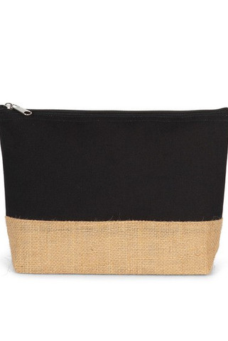 Kimood KI0276 - Eco-Friendly Canvas and Jute Zipper Pouch