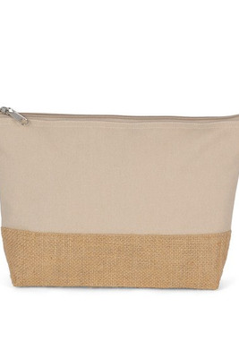 Kimood KI0276 - Eco-Friendly Canvas and Jute Zipper Pouch