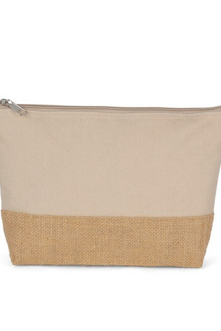 Kimood KI0276 - Eco-Friendly Canvas and Jute Zipper Pouch