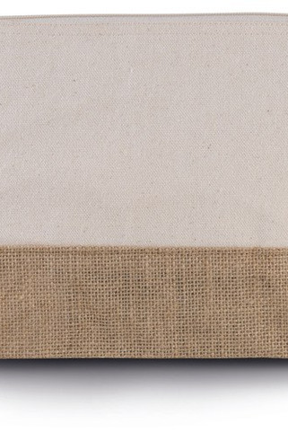 Kimood KI0276 - Eco-Friendly Canvas and Jute Zipper Pouch