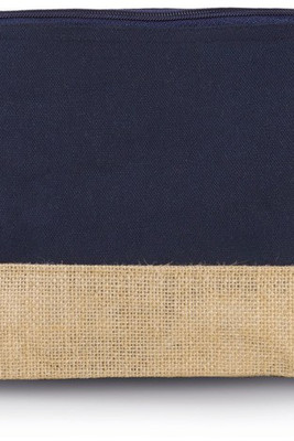 Kimood KI0276 - Eco-Friendly Canvas and Jute Zipper Pouch