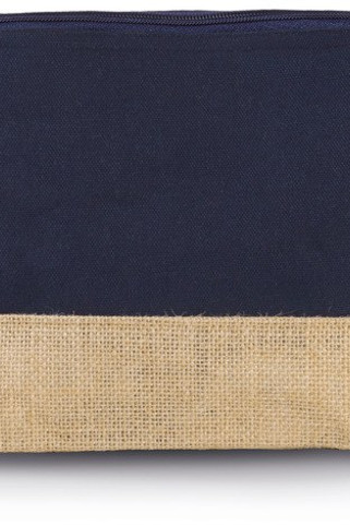 Kimood KI0276 - Eco-Friendly Canvas and Jute Zipper Pouch