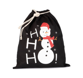 Kimood KI0745 - Cotton bag with snowman design and drawcord closure