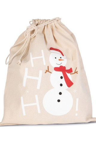 Kimood KI0745 - Sac coton à cordon motif bonhomme de neige