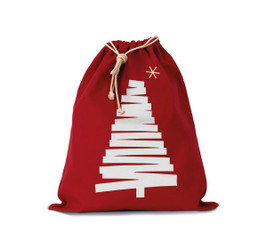 Kimood KI0746 - Cotton bag with Christmas tree design and drawcord closure
