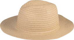 K-up KP610 - Elegant Borsalino-Style Straw Hat with Wide Brim