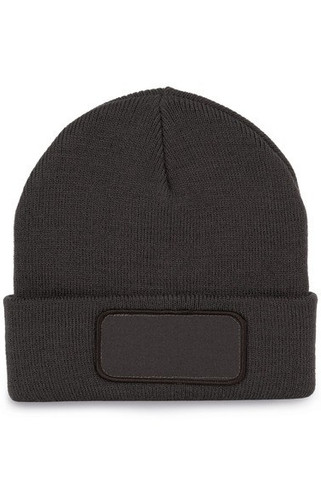 K-up KP895 - Stijlvolle Gebreide Beanie met Katoenen Patch