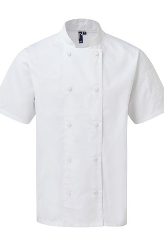 Premier PR902 - Coolchecker® short-sleeved chefs jacket