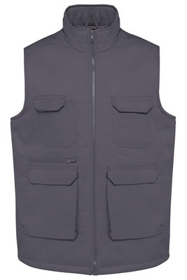 WK. Designed To Work WK607 - Gilet polycoton multipoches rembourré unisexe