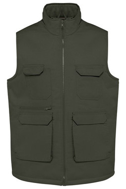 WK. Designed To Work WK607 - Gilet polycoton multipoches rembourré unisexe