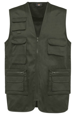 WK. Designed To Work WK609 - Unisex lined multi-pocket polycotton vest