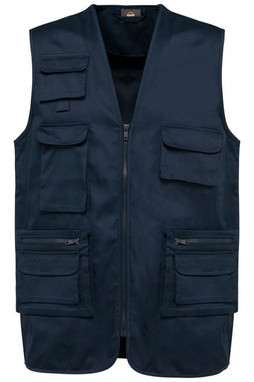 WK. Designed To Work WK609 - Unisex lined multi-pocket polycotton vest