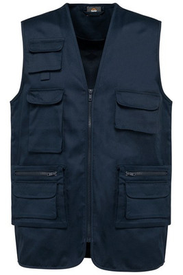 WK. Designed To Work WK609 - Unisex lined multi-pocket polycotton vest