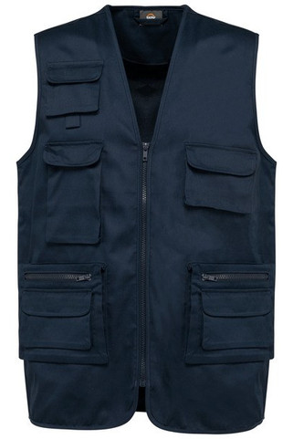 WK. Designed To Work WK609 - Gevoerd unisex gilet in polykatoen met veel zakken