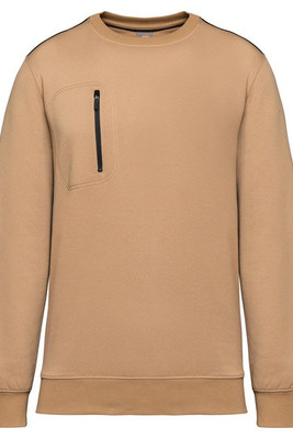 WK. Designed To Work WK403 - DayToDay unisex trui met rits contrasterende zak