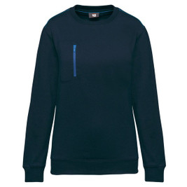 WK. Designed To Work WK403 - DayToDay Unisex-Sweatshirt mit kontrastfarbener zip Tasche