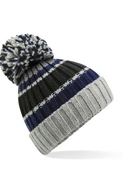 BEECHFIELD BF392 - Bonnet rayé avec pompon