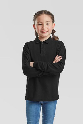 Fruit of the Loom F63201 - Durable Kids Long Sleeve Polycotton Polo Shirt