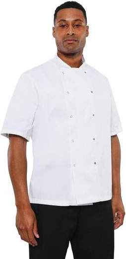 Dennys DD08S - Professional Short Sleeve Chef Jacket with Pen Pocket