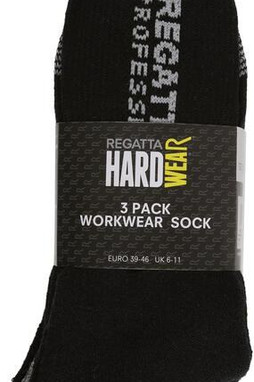 Regatta Professional RRMH003 - Durable Cushioned Work Socks - 3 Pair Pack