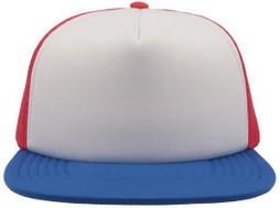 Atlantis ACSN90 - Retro 90s Style Flat Visor 5 Panel Trucker Cap