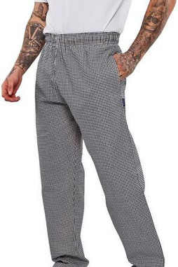 BonChef B704 - Unisex Baggy Chef Trousers with Gingham Check Pattern