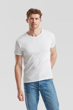 Fruit of the Loom F61442 - Trendy Slim Fit V-Neck Cotton T-Shirt for Men