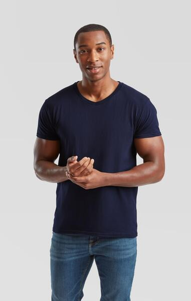 Fruit of the Loom F61442 - Trendy Slim Fit V-Neck Cotton T-Shirt for Men