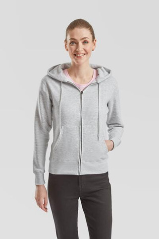 Fruit of the Loom F62118 - Womens Full Zip Fleece Hoodie with Longer Body