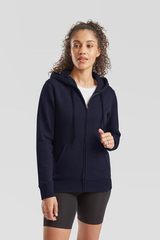 Fruit of the Loom F62118 - Womens Full Zip Fleece Hoodie with Longer Body