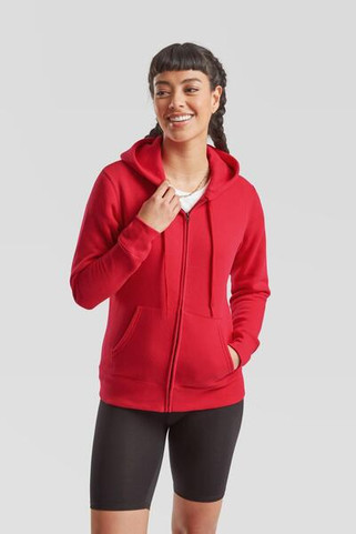 Fruit of the Loom F62118 - Womens Full Zip Fleece Hoodie with Longer Body