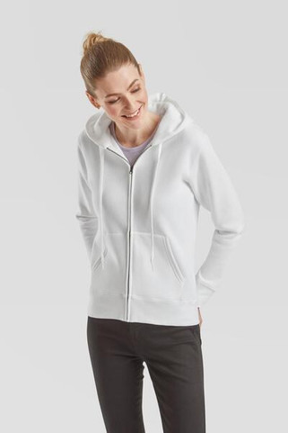 Fruit of the Loom F62118 - Womens Full Zip Fleece Hoodie with Longer Body