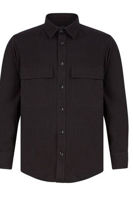 Front Row FR054 - Baumwoll Overshirt mit Zwillingsnaht und Taschen