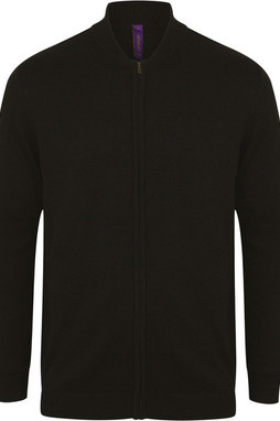 Henbury H718 - Casaco de malha gola Bomber