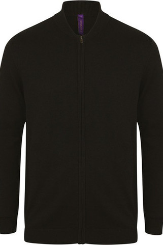 Henbury H718 - Unisex Fine Knit Bomber Cardigan with Zip