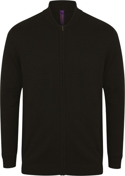 Henbury H718 - Unisex Fine Knit Bomber Cardigan with Zip