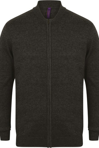 Henbury H718 - Unisex Fine Knit Bomber Cardigan with Zip