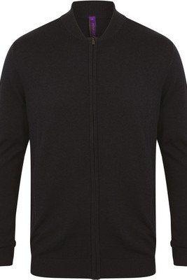 Henbury H718 - Cardigan Bomber Tricoté Unisexe Élégant