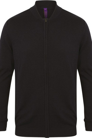 Henbury H718 - Unisex Fine Knit Bomber Cardigan with Zip