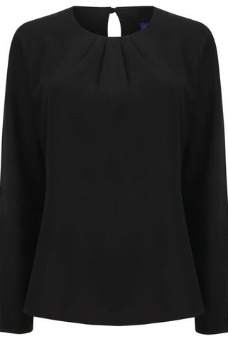 Henbury H598 - Elegant Long Sleeve Anti-UV Smock with Pleats