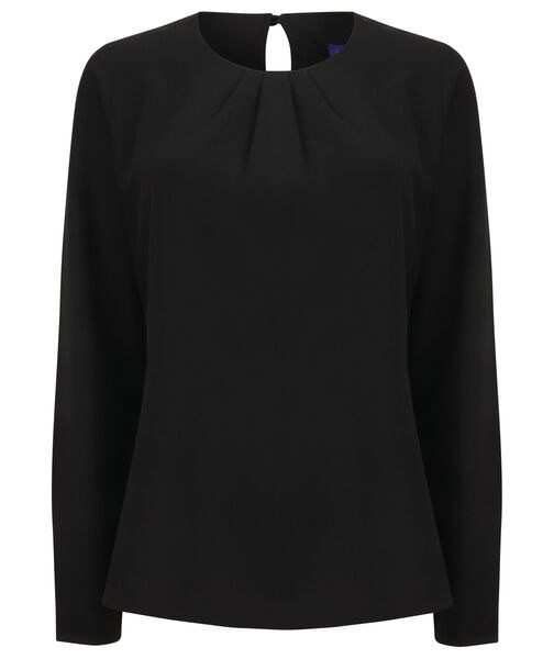 Henbury H598 - Elegant Long Sleeve Anti-UV Smock with Pleats