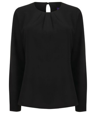 Henbury H598 - Elegant Long Sleeve Anti-UV Smock with Pleats