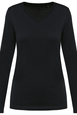 Kariban Premium PK307 - Supima® Damen-T-Shirt mit V-Ausschnitt und langen Ärmeln